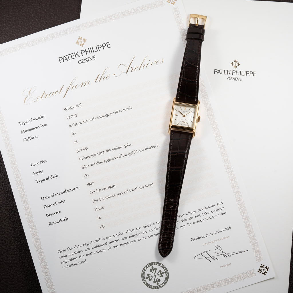 Patek Philippe Square Tank 18K Yellow Gold Ref 1483 from 1948