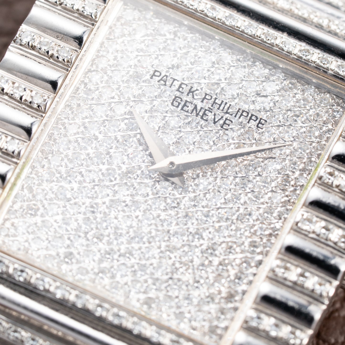 Patek Philippe Gondolo Haute Joaillerie Diamond Pavé Dial, Case & Bracelet 18k White Gold Ref 3733 From 1970s