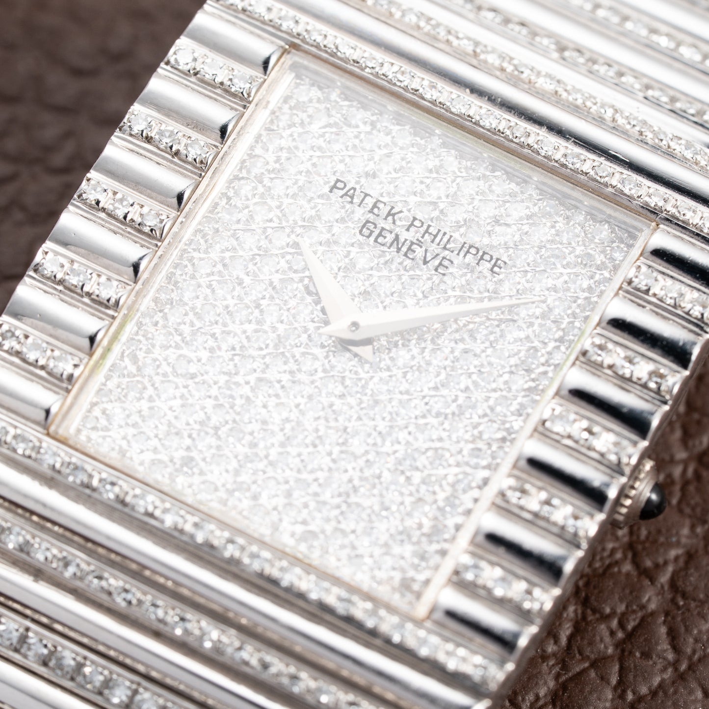 Patek Philippe Gondolo Haute Joaillerie Diamond Pavé Dial, Case & Bracelet 18k White Gold Ref 3733 From 1970s