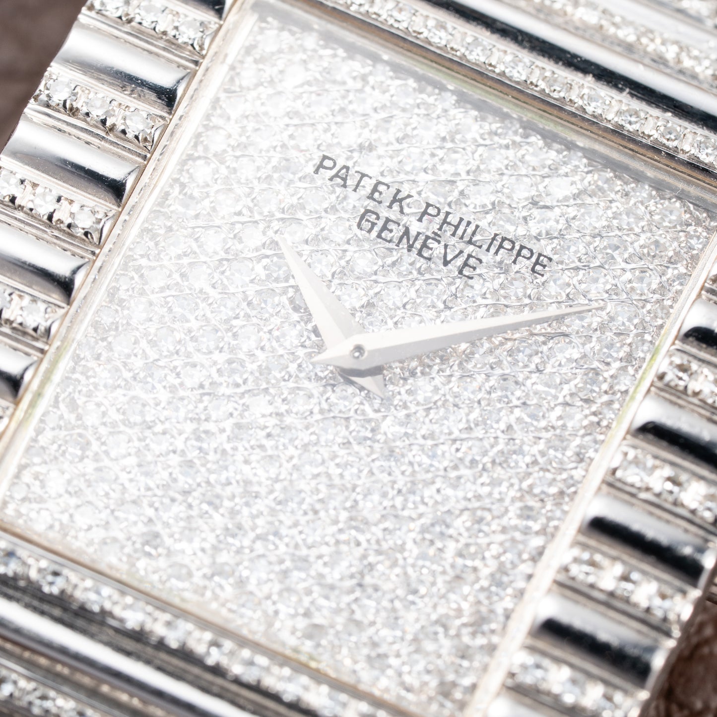 Patek Philippe Gondolo Haute Joaillerie Diamond Pavé Dial, Case & Bracelet 18k White Gold Ref 3733 From 1970s