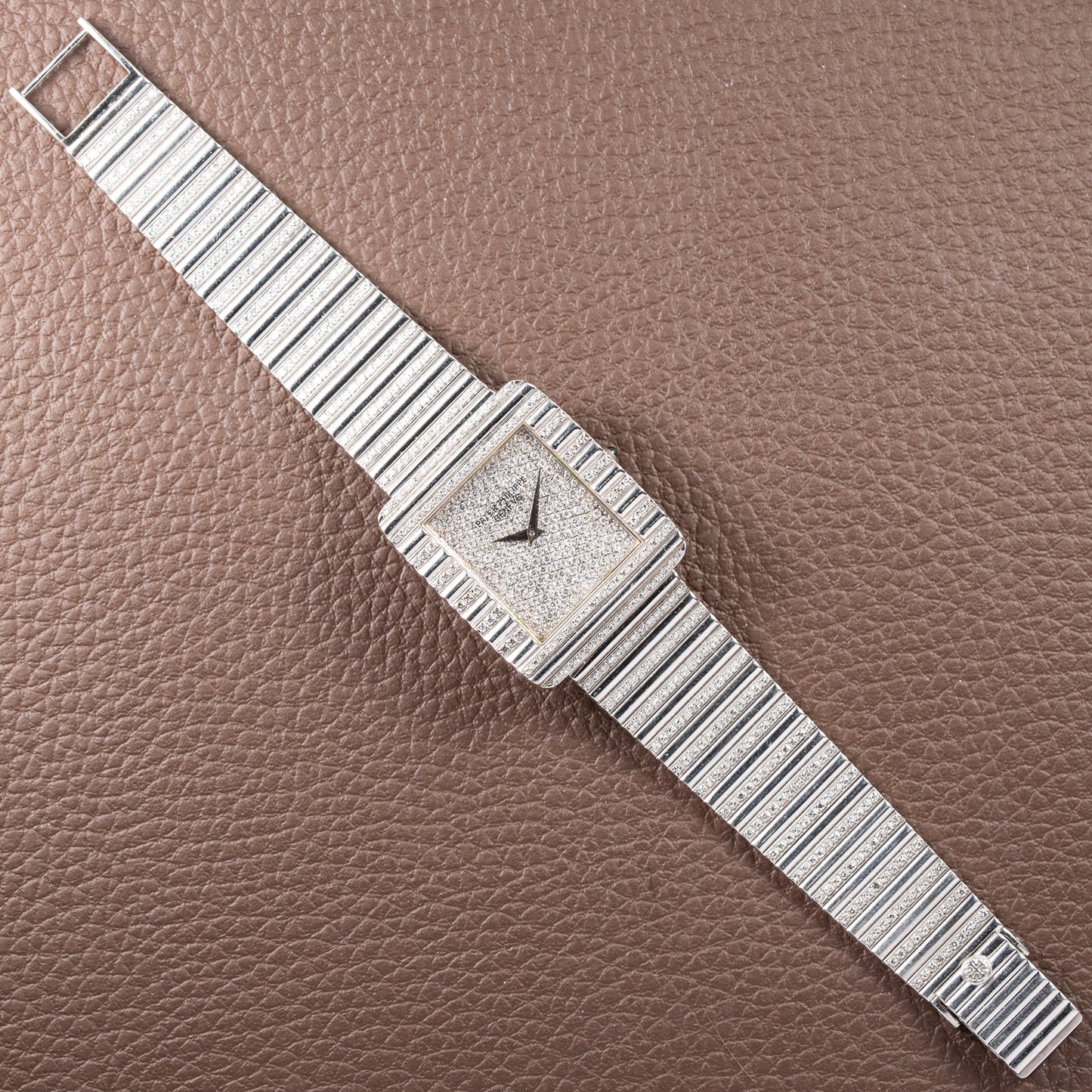 Patek Philippe Gondolo Haute Joaillerie Diamond Pavé Dial, Case & Bracelet 18k White Gold Ref 3733 From 1970s
