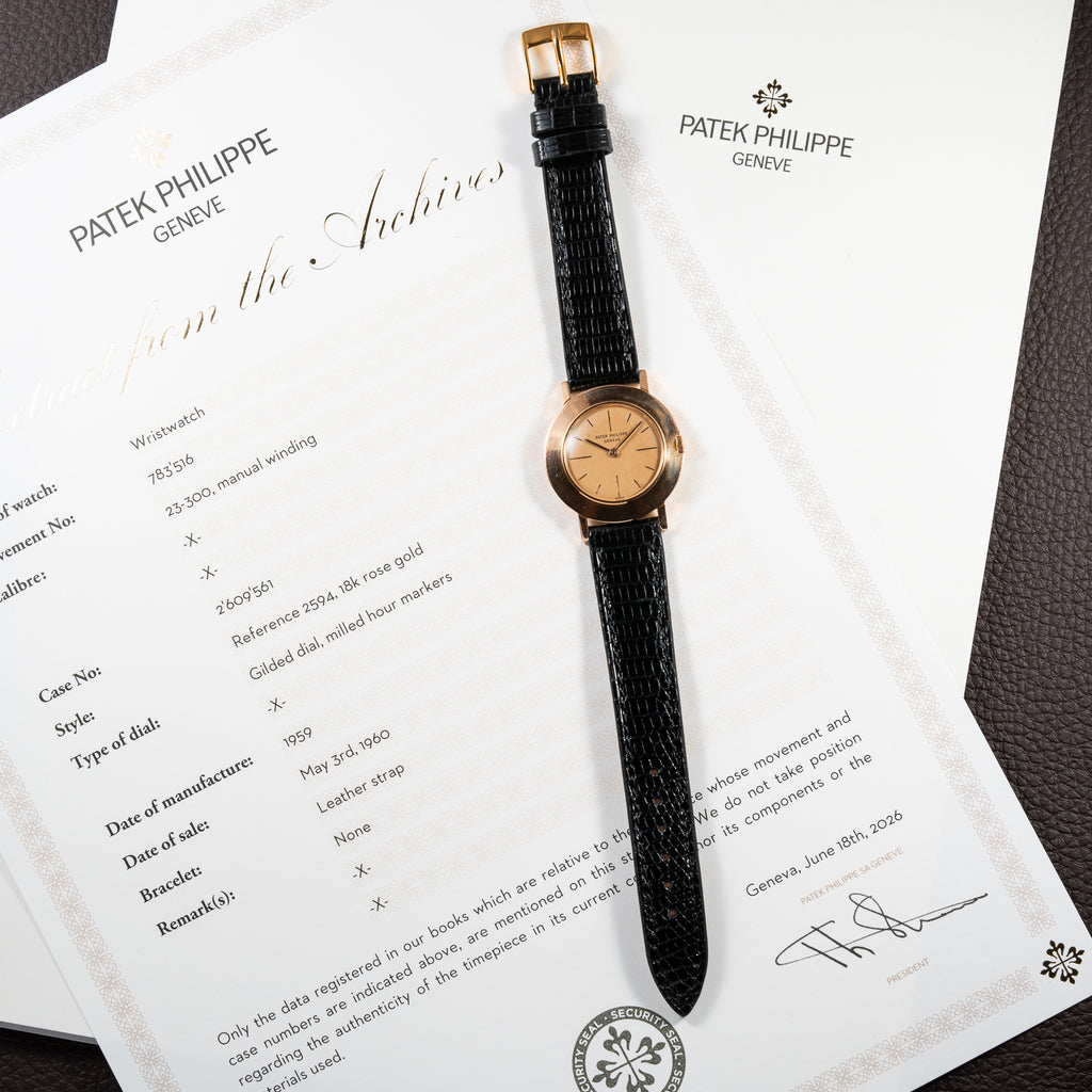 Patek Philippe “Disco Volante” Pink on Pink 18K Rosé Gold Ref 2594 from 1959