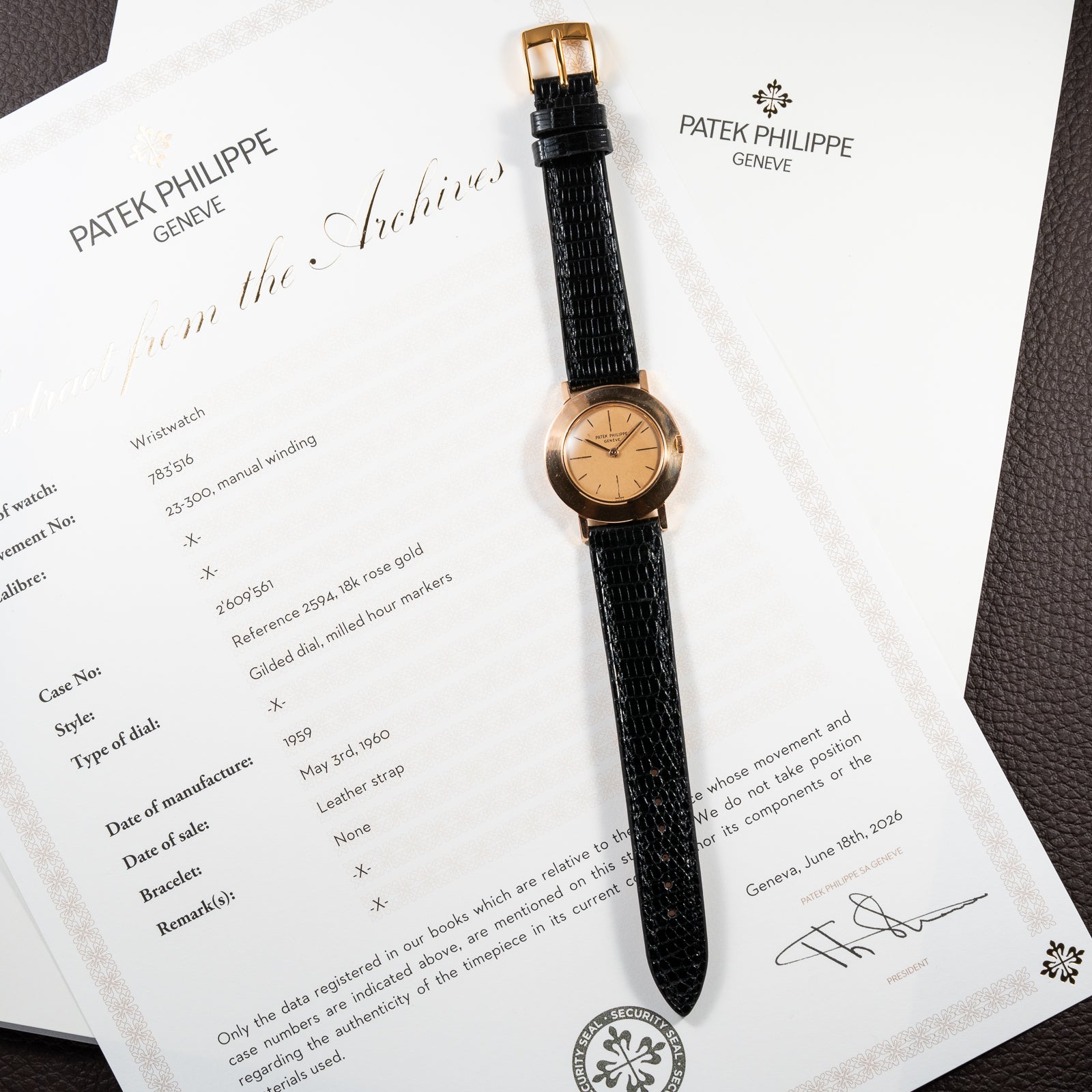 Patek Philippe “Disco Volante” Pink on Pink 18K Rosé Gold Ref 2594 from 1959