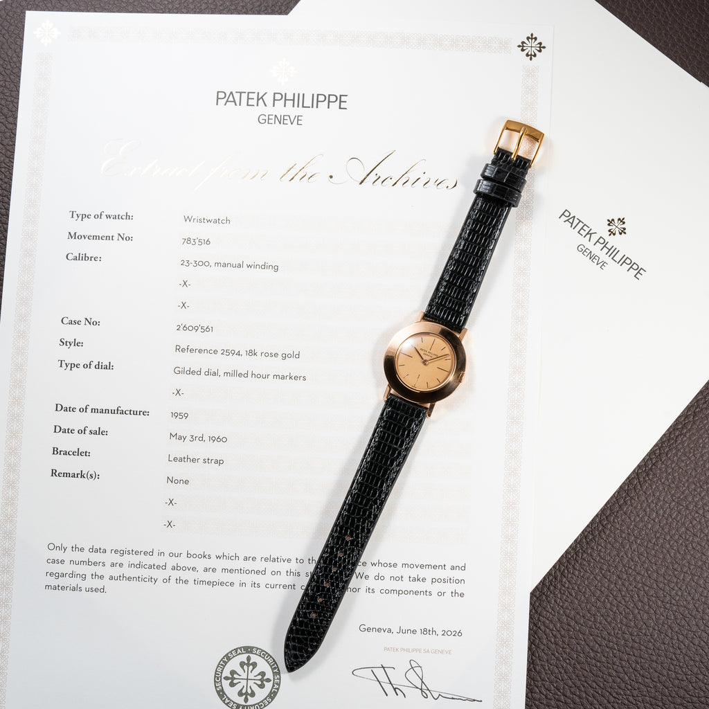 Patek Philippe “Disco Volante” Pink on Pink 18K Rosé Gold Ref 2594 from 1959