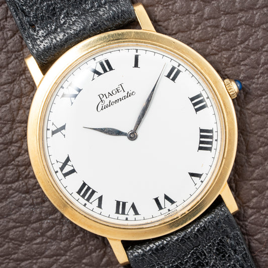 Piaget Automatic Ultra Plat 18K Gold White Roman Dial Ref. 12603 from 1960s