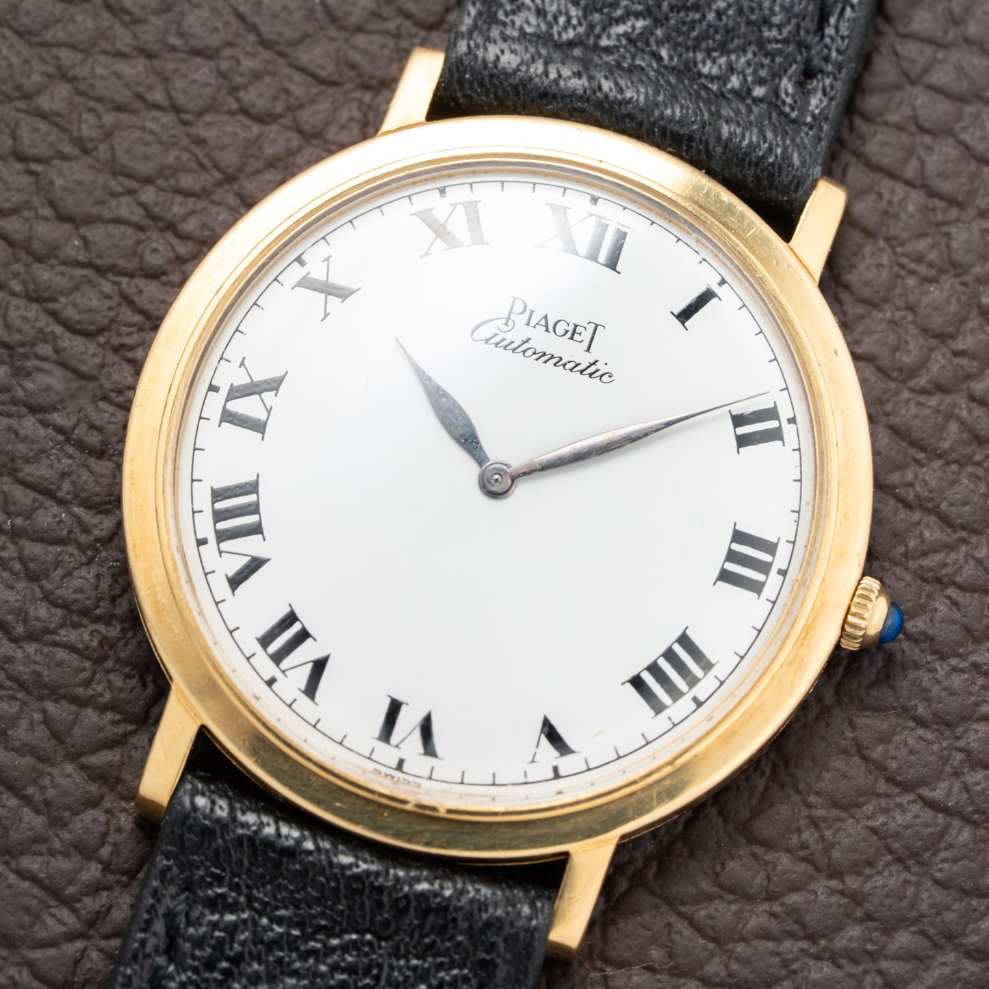 Piaget Automatic Ultra Plat 18K Gold White Roman Dial Ref. 12603 from 1960s