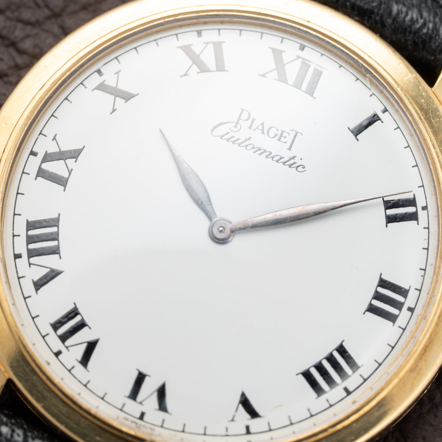 Piaget Automatic Ultra Plat 18K Gold White Roman Dial Ref. 12603 from 1960s