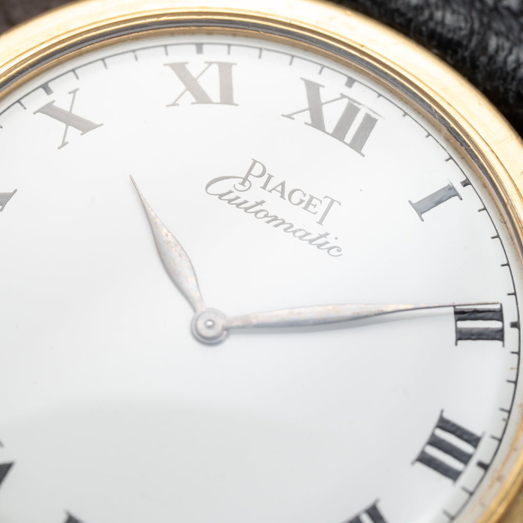Piaget Automatic Ultra Plat 18K Gold White Roman Dial Ref. 12603 from 1960s