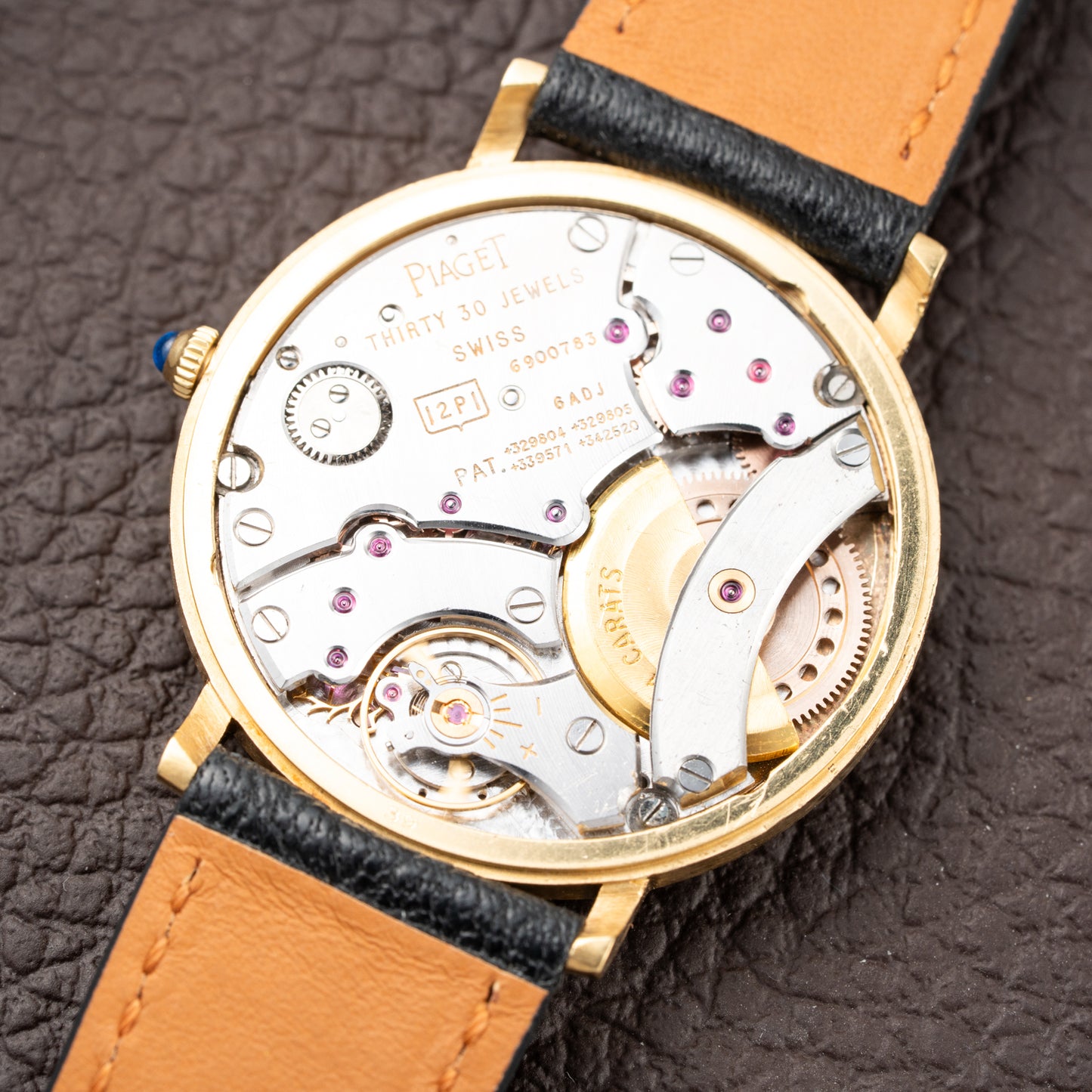 Piaget Automatic Ultra Plat 18K Gold White Roman Dial Ref. 12603 from 1960s