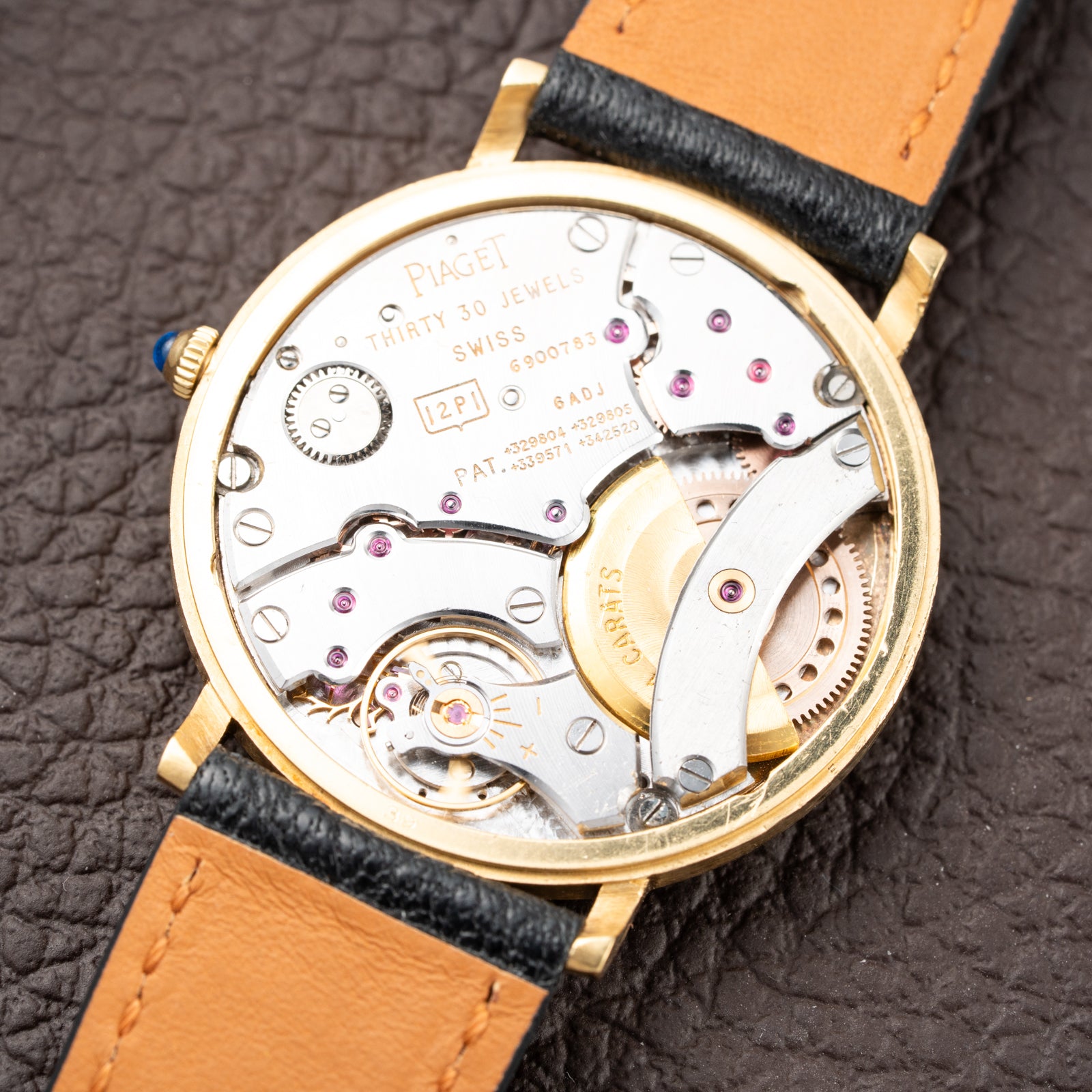 Piaget Automatic Ultra Plat 18K Gold White Roman Dial Ref. 12603 from 1960s