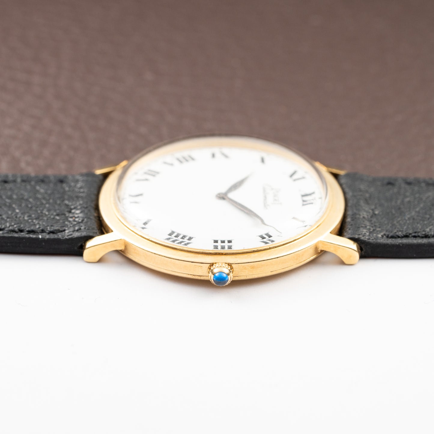 Piaget Automatic Ultra Plat 18K Gold White Roman Dial Ref. 12603 from 1960s