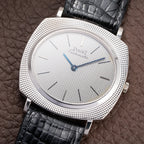 Piaget Automatic Extra Plat Clous de Paris Hobnail 18k White Gold Cal 12P Micro Rotor Ref 12448 from 1970s