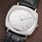 Piaget Automatic Extra Plat Clous de Paris Hobnail 18k White Gold Cal 12P Micro Rotor Ref 12448 from 1970s