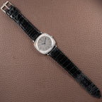 Piaget Automatic Extra Plat Clous de Paris Hobnail 18k White Gold Cal 12P Micro Rotor Ref 12448 from 1970s