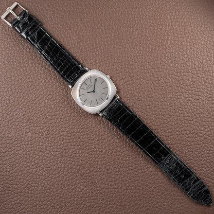 Piaget Automatic Extra Plat Clous de Paris Hobnail 18k White Gold Cal 12P Micro Rotor Ref 12448 from 1970s