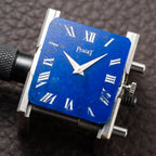 Piaget Tank Lapis Lazuli Stone Dial 18K White Gold Ref 9287 from 1980s
