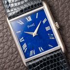 Piaget Tank Lapis Lazuli Stone Dial 18K White Gold Ref 9287 from 1980s