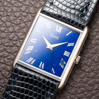 Piaget Tank Lapis Lazuli Stone Dial 18K White Gold Ref 9287 from 1980s