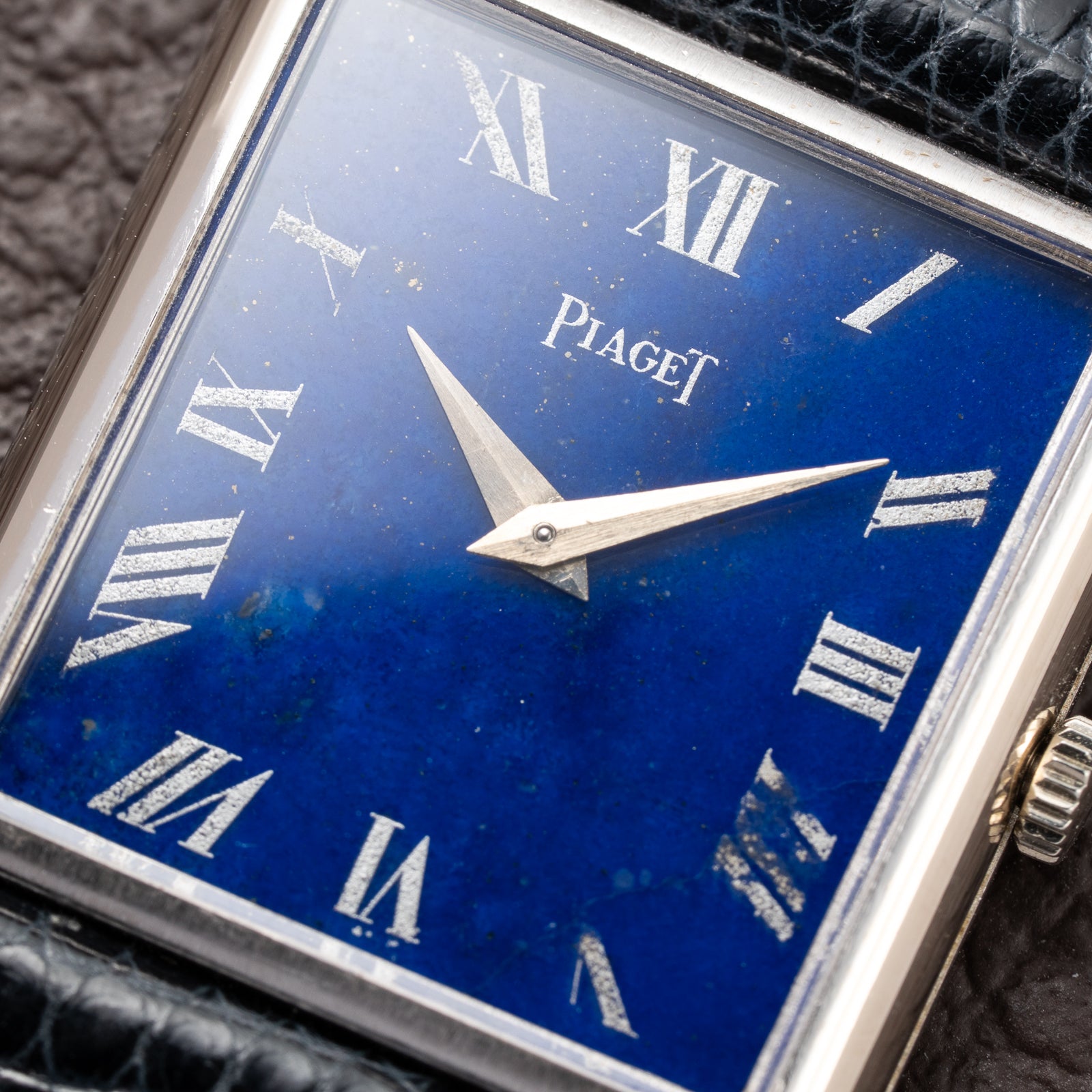 Piaget Tank Lapis Lazuli Stone Dial 18K White Gold Ref 9287 from 1980s