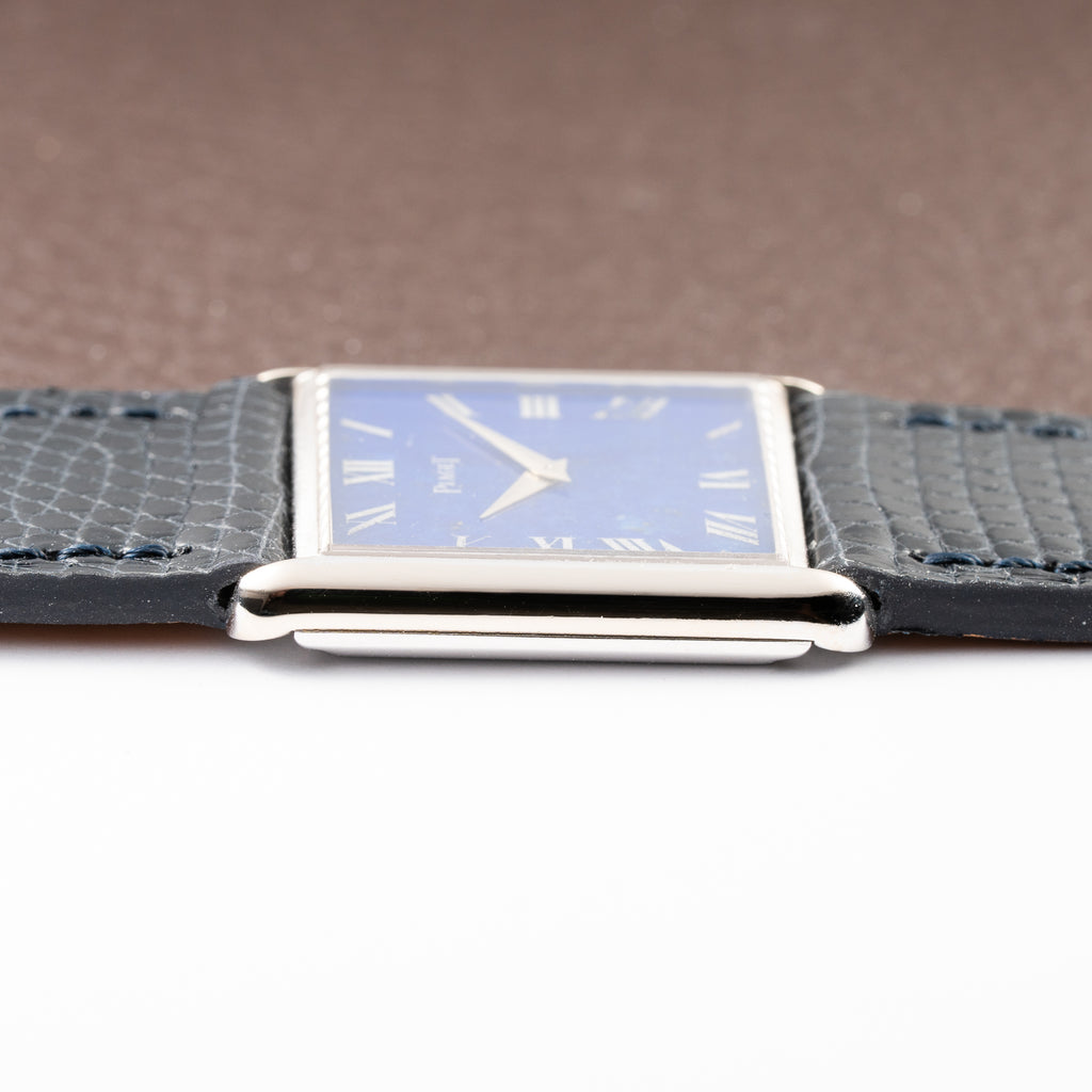 Piaget Tank Lapis Lazuli Stone Dial 18K White Gold Ref 9287 from 1980s