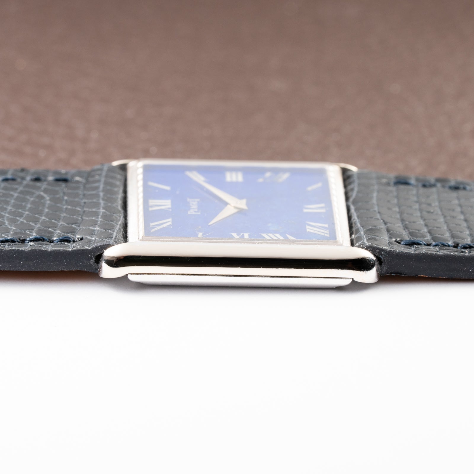 Piaget Tank Lapis Lazuli Stone Dial 18K White Gold Ref 9287 from 1980s