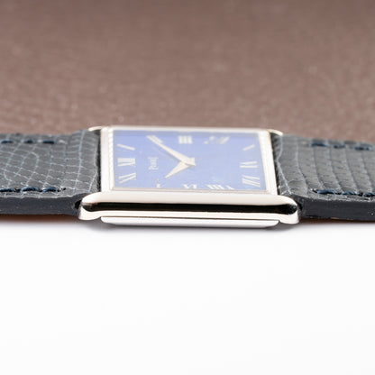 Piaget Tank Lapis Lazuli Stone Dial 18K White Gold Ref 9287 from 1980s
