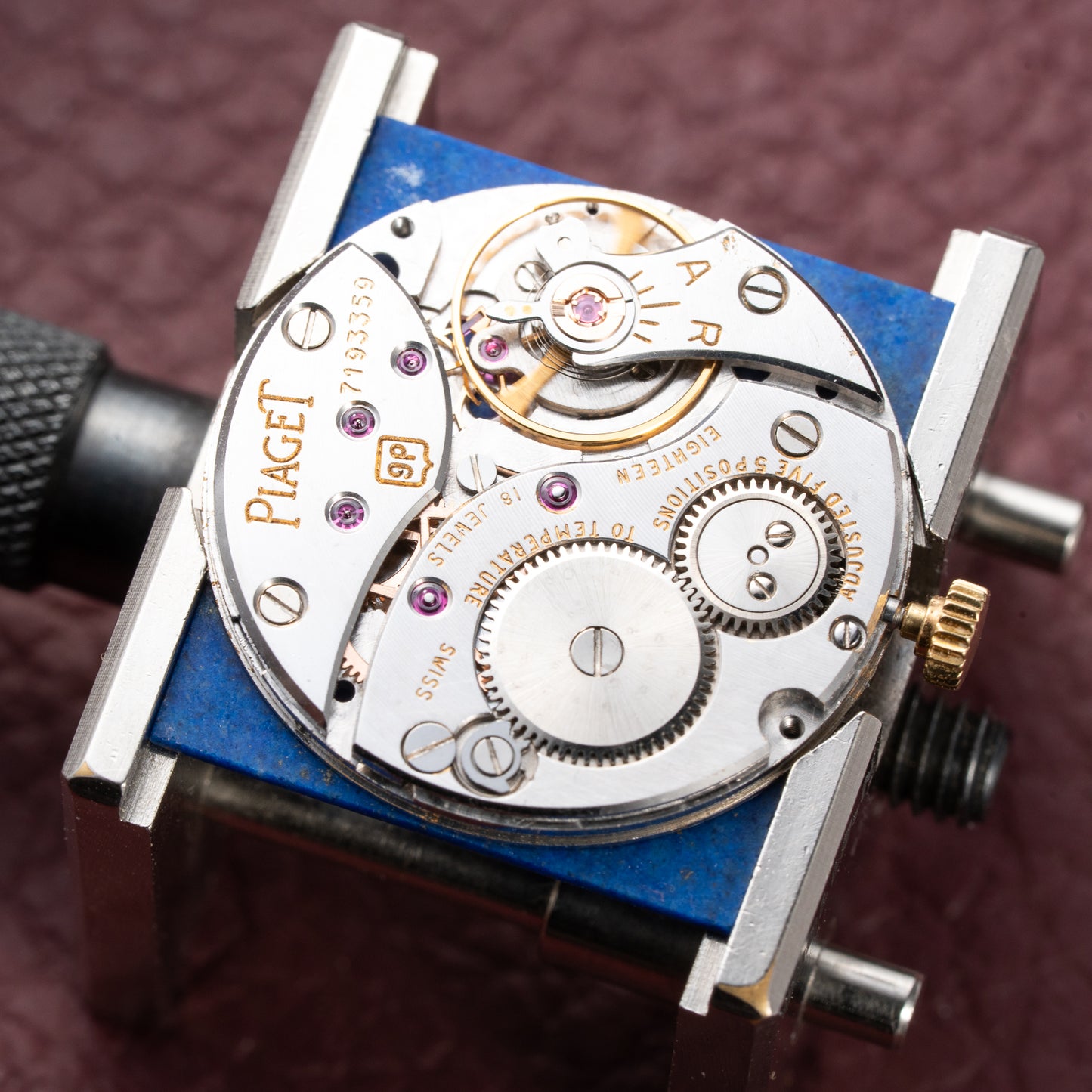 Piaget Tank Lapis Lazuli Ultra Thin 18K Yellow Gold Cal. 9P Ref. 9150 from 1970s