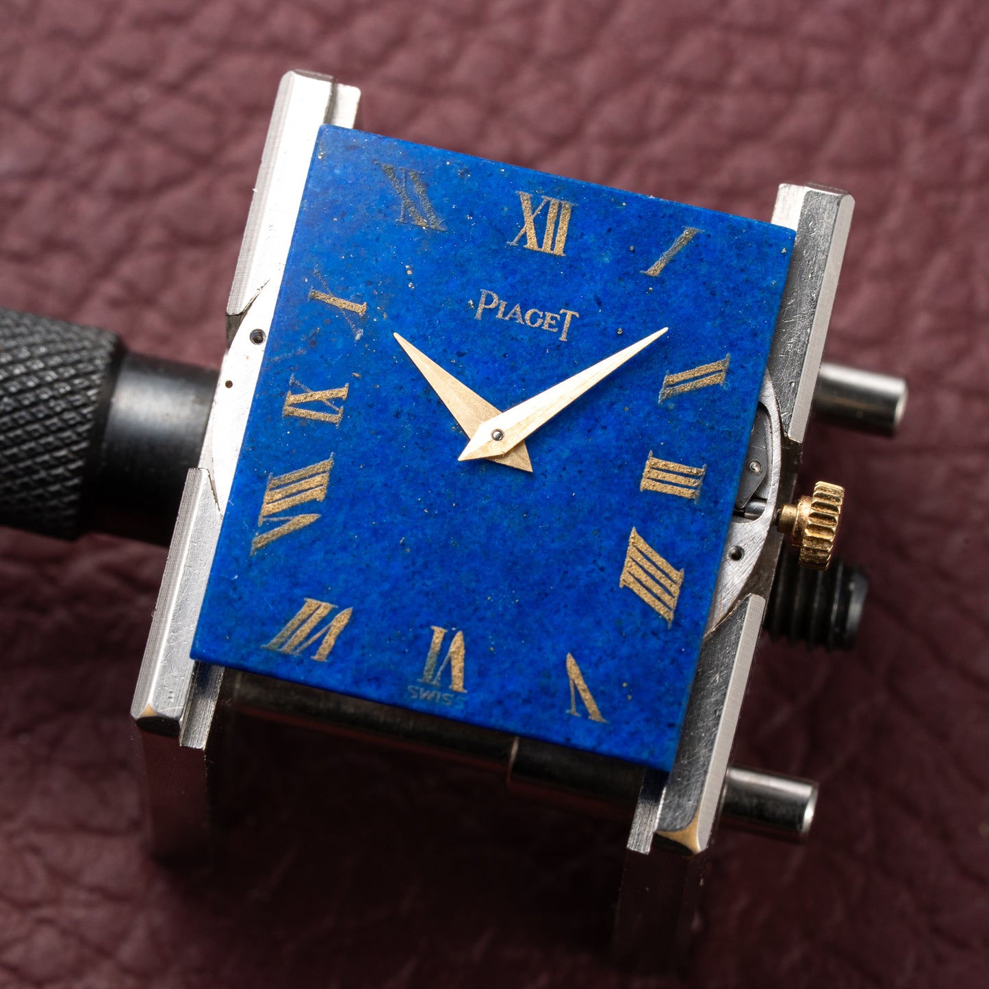Piaget Tank Lapis Lazuli Ultra Thin 18K Yellow Gold Cal. 9P Ref. 9150 from 1970s