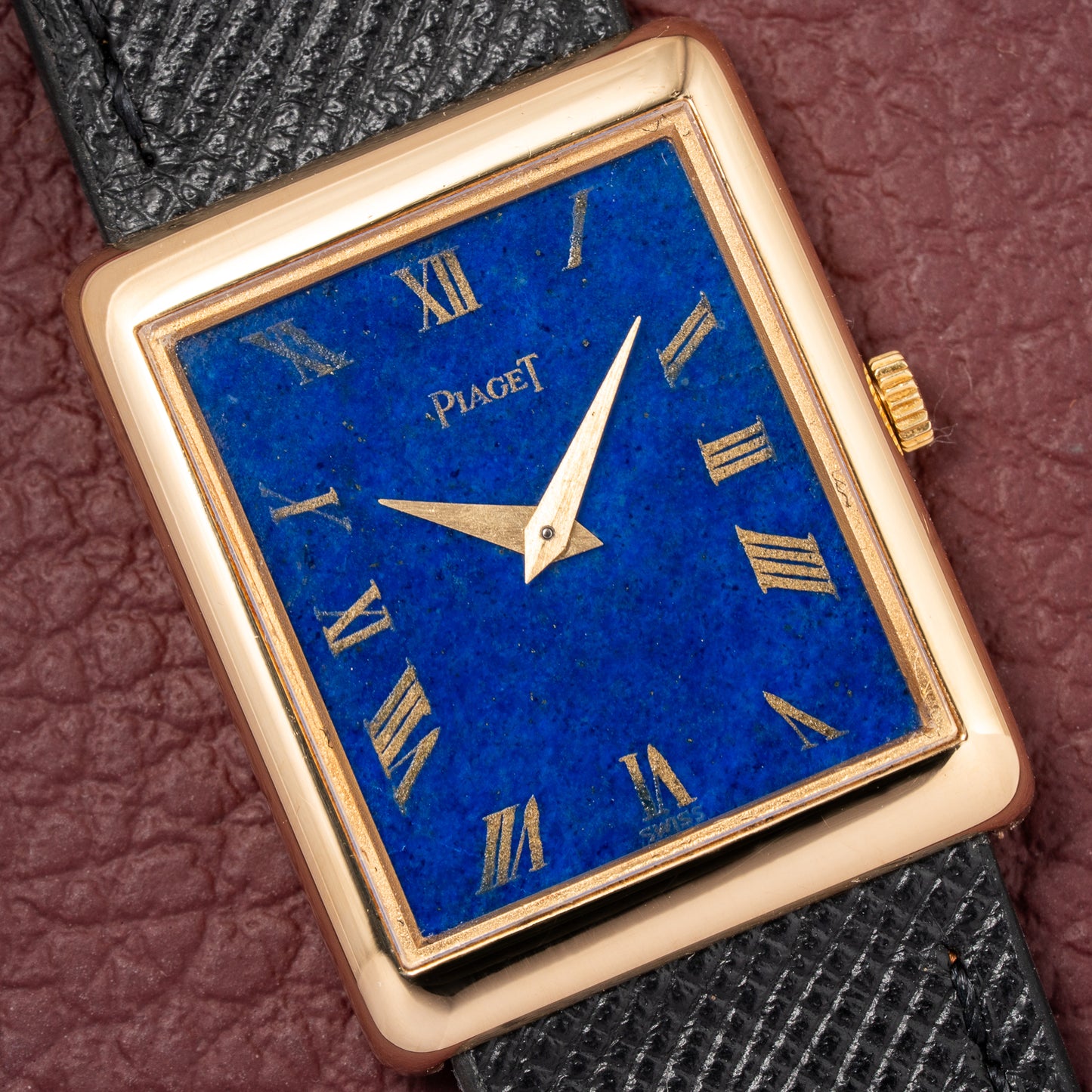 Piaget Tank Lapis Lazuli Ultra Thin 18K Yellow Gold Cal. 9P Ref. 9150 from 1970s