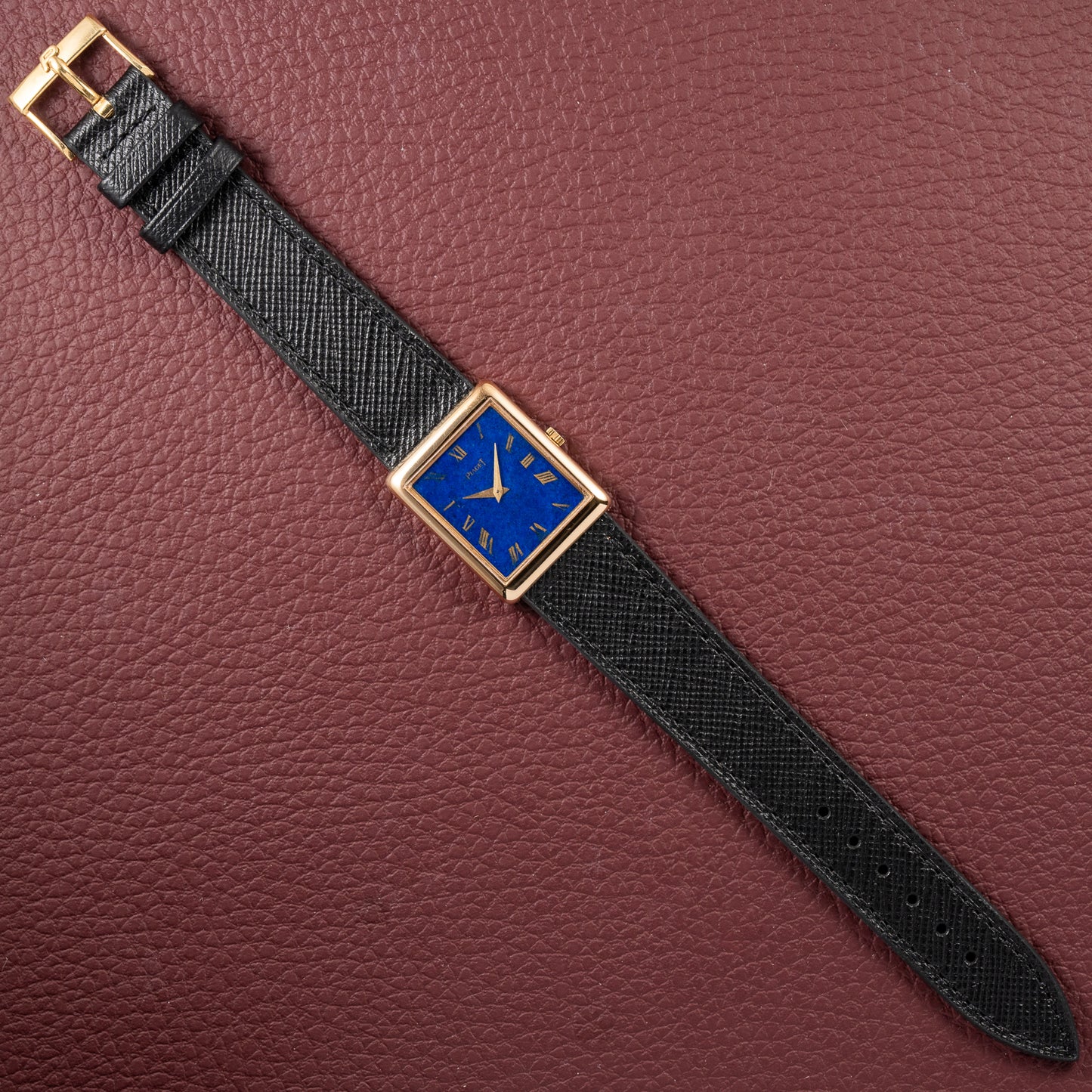 Piaget Tank Lapis Lazuli Ultra Thin 18K Yellow Gold Cal. 9P Ref. 9150 from 1970s