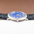 Piaget Altiplano Lapis Lazuli Clous de Paris 18k White Gold Calibre 9P Ultra-thin Ref. 9011 Circa 1970s