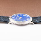 Piaget Altiplano Lapis Lazuli Clous de Paris 18k White Gold Calibre 9P Ultra-thin Ref. 9011 Circa 1970s