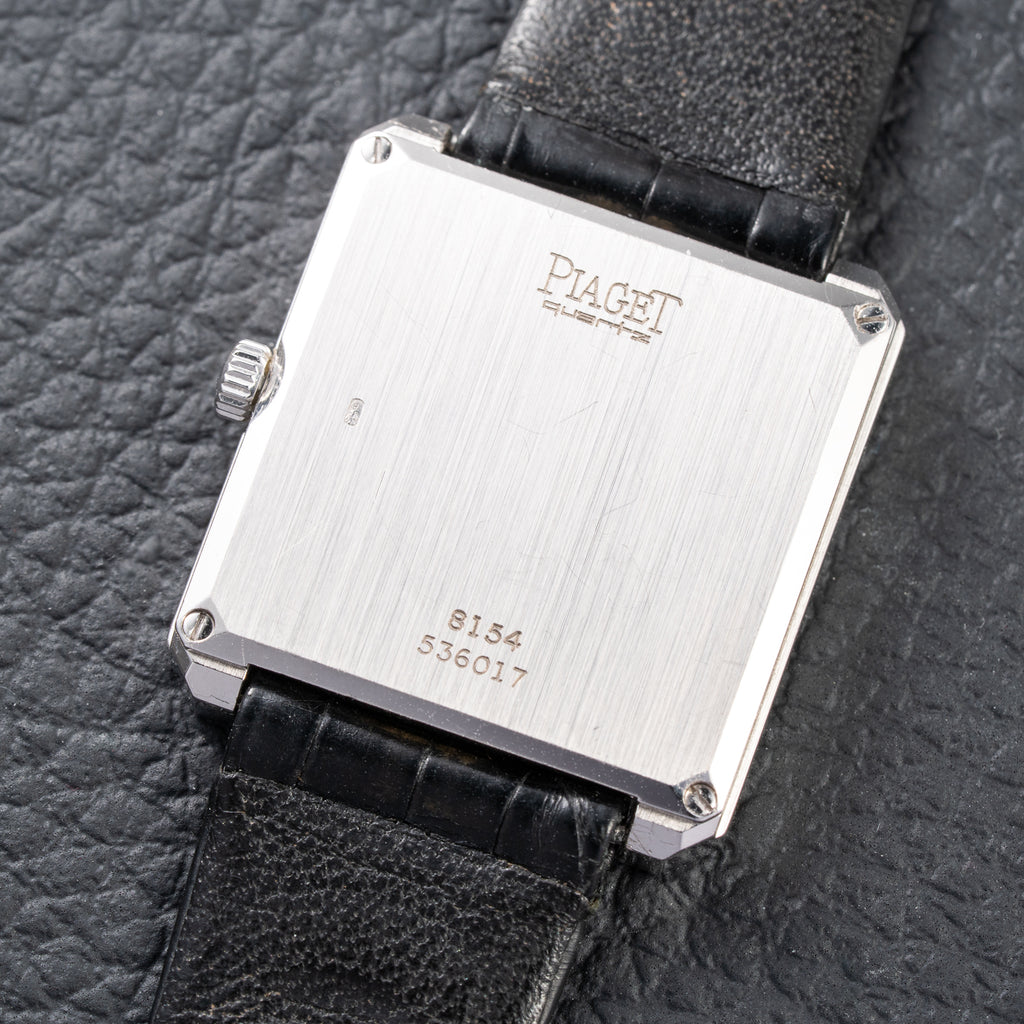 Piaget Protocole Onyx & Mother of Pearl 18k White Gold Ref. 8154 from 1980s