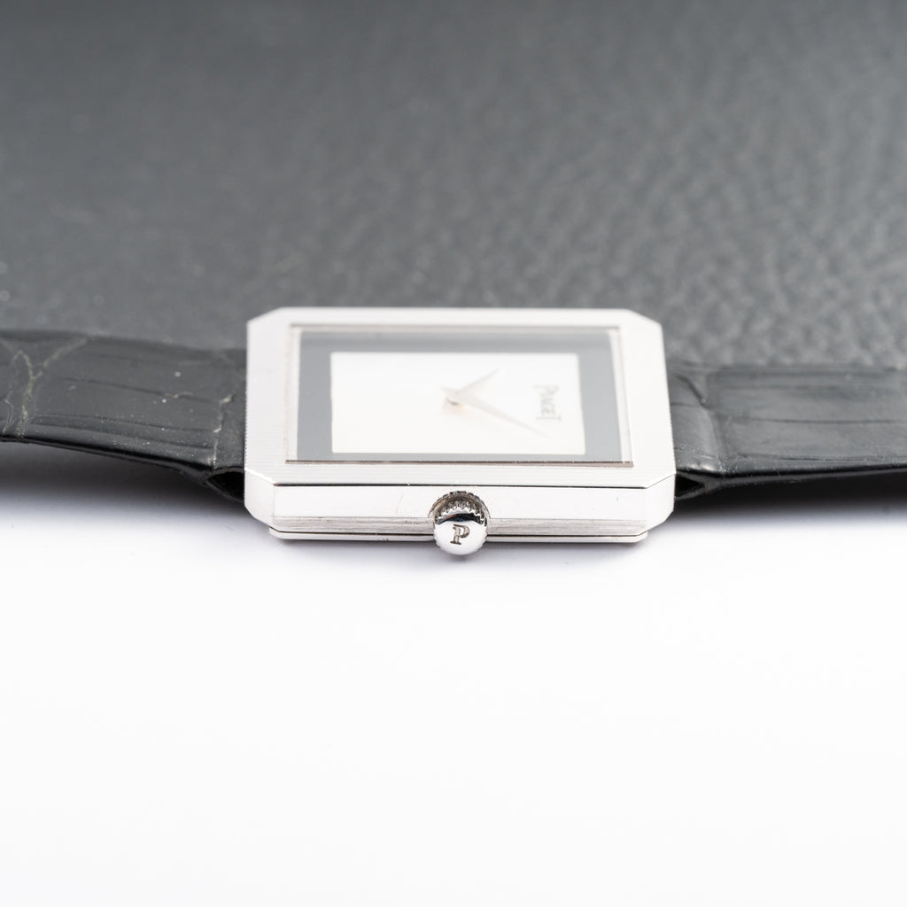 Piaget Protocole Onyx & Mother of Pearl 18k White Gold Ref. 8154 from 1980s