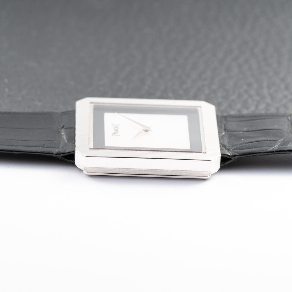 Piaget Protocole Onyx & Mother of Pearl 18k White Gold Ref. 8154 from 1980s