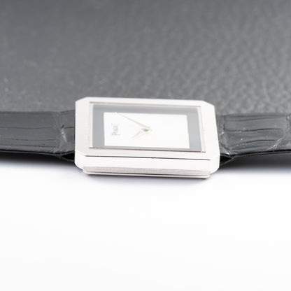 Piaget Protocole Onyx & Mother of Pearl 18k White Gold Ref. 8154 from 1980s