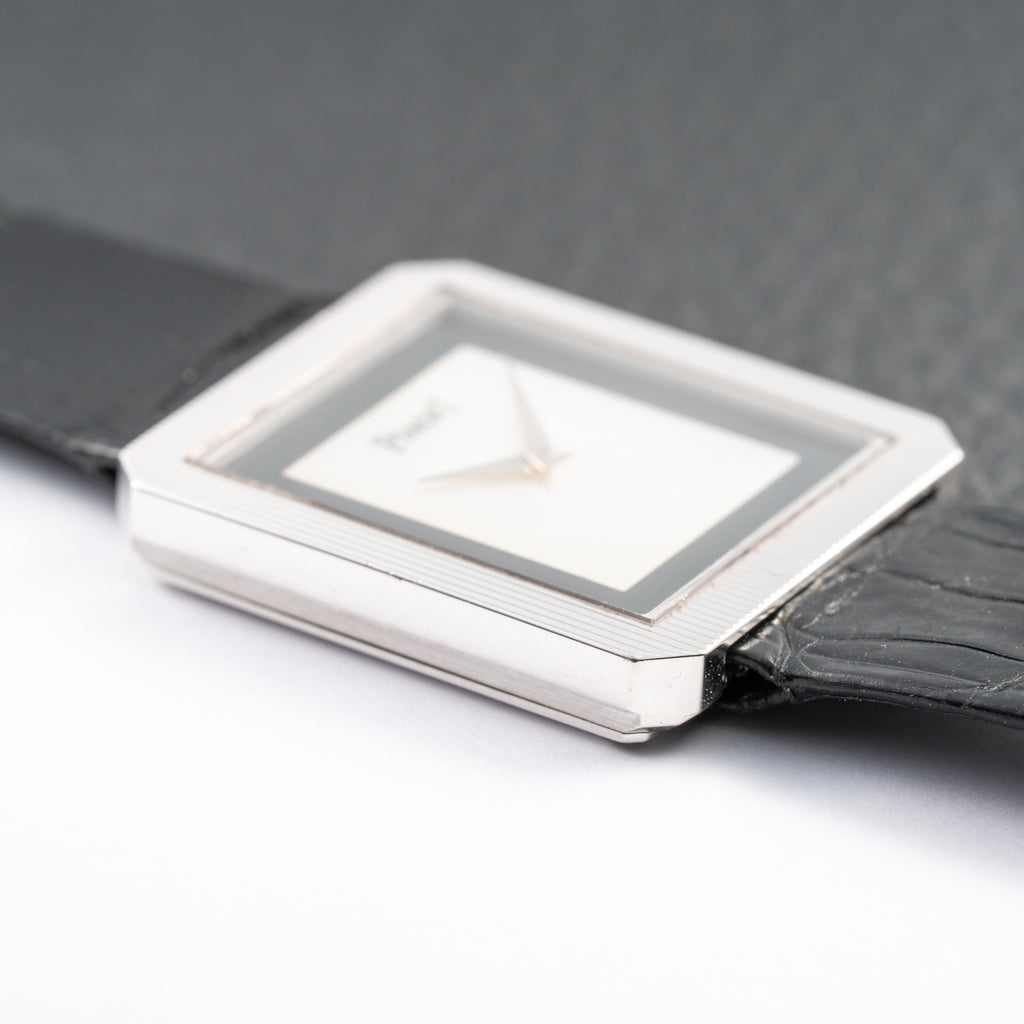 Piaget Protocole Onyx & Mother of Pearl 18k White Gold Ref. 8154 from 1980s