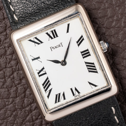 Piaget Tank Ultra Thin 18K White Gold Ref 9150 Calibre 9P from 1970s
