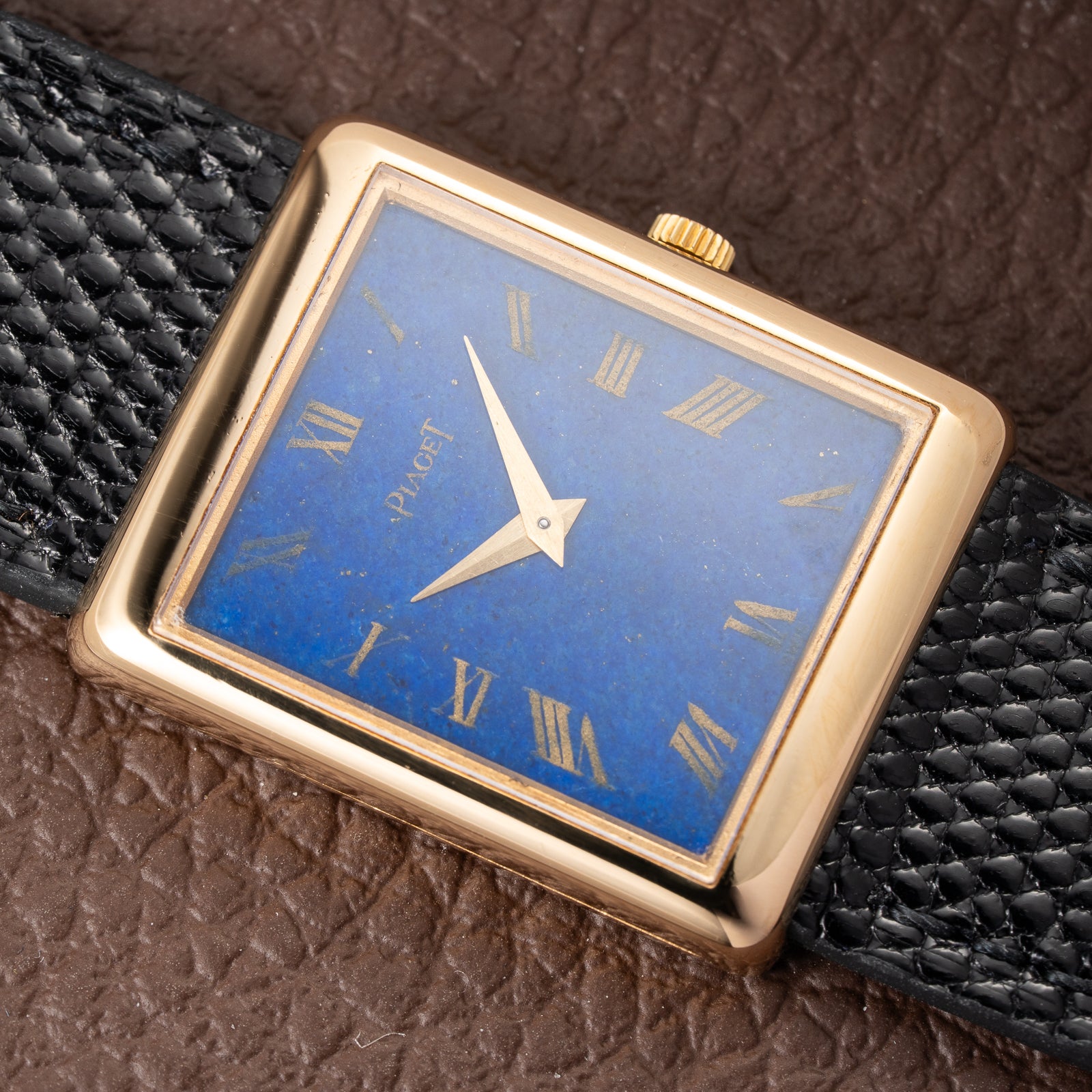 Piaget Tank Lapis Lazuli Ultra Thin 18K Yellow Gold Cal. 9P Ref. 9150 from 1970s