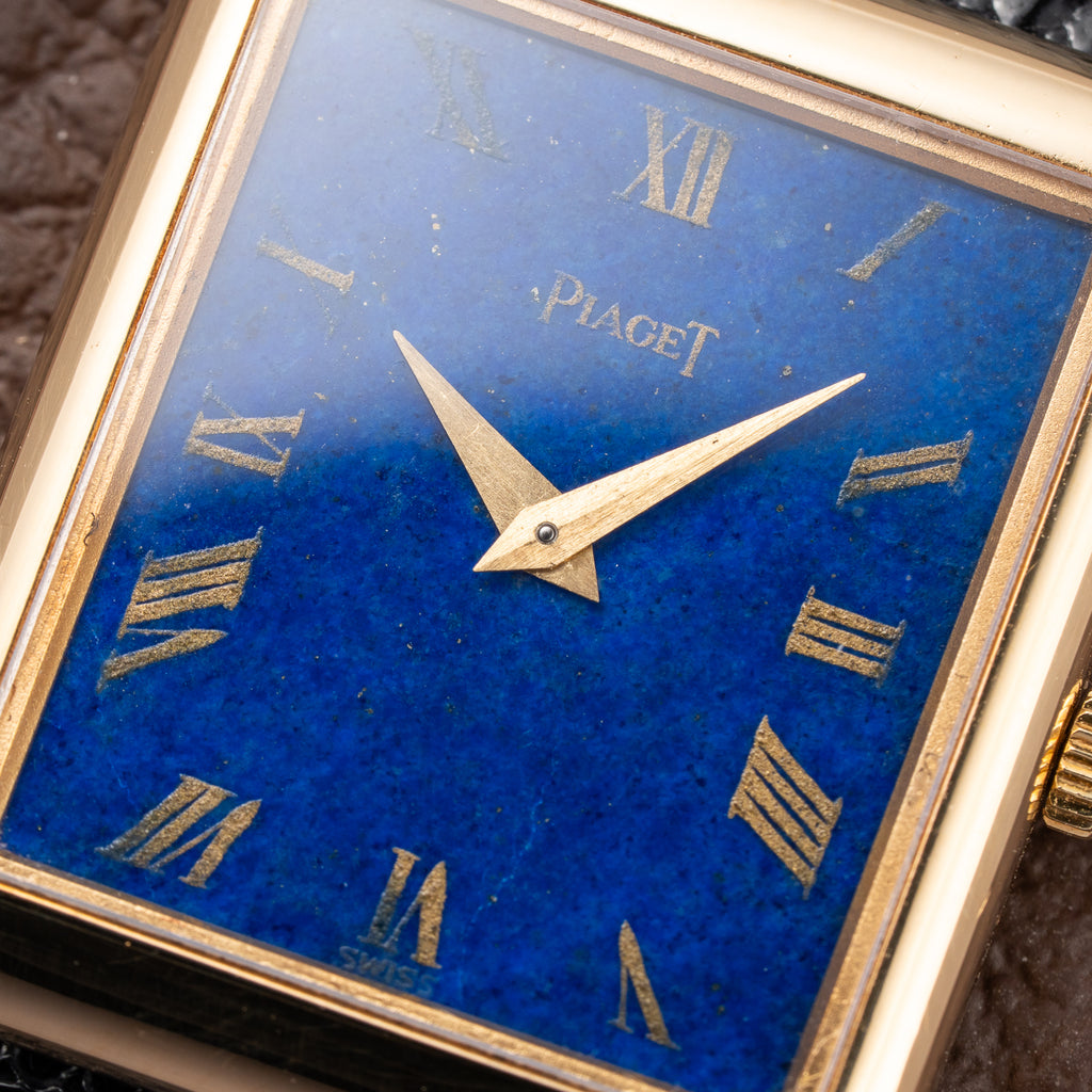 Piaget Tank Lapis Lazuli Ultra Thin 18K Yellow Gold Cal. 9P Ref. 9150 from 1970s