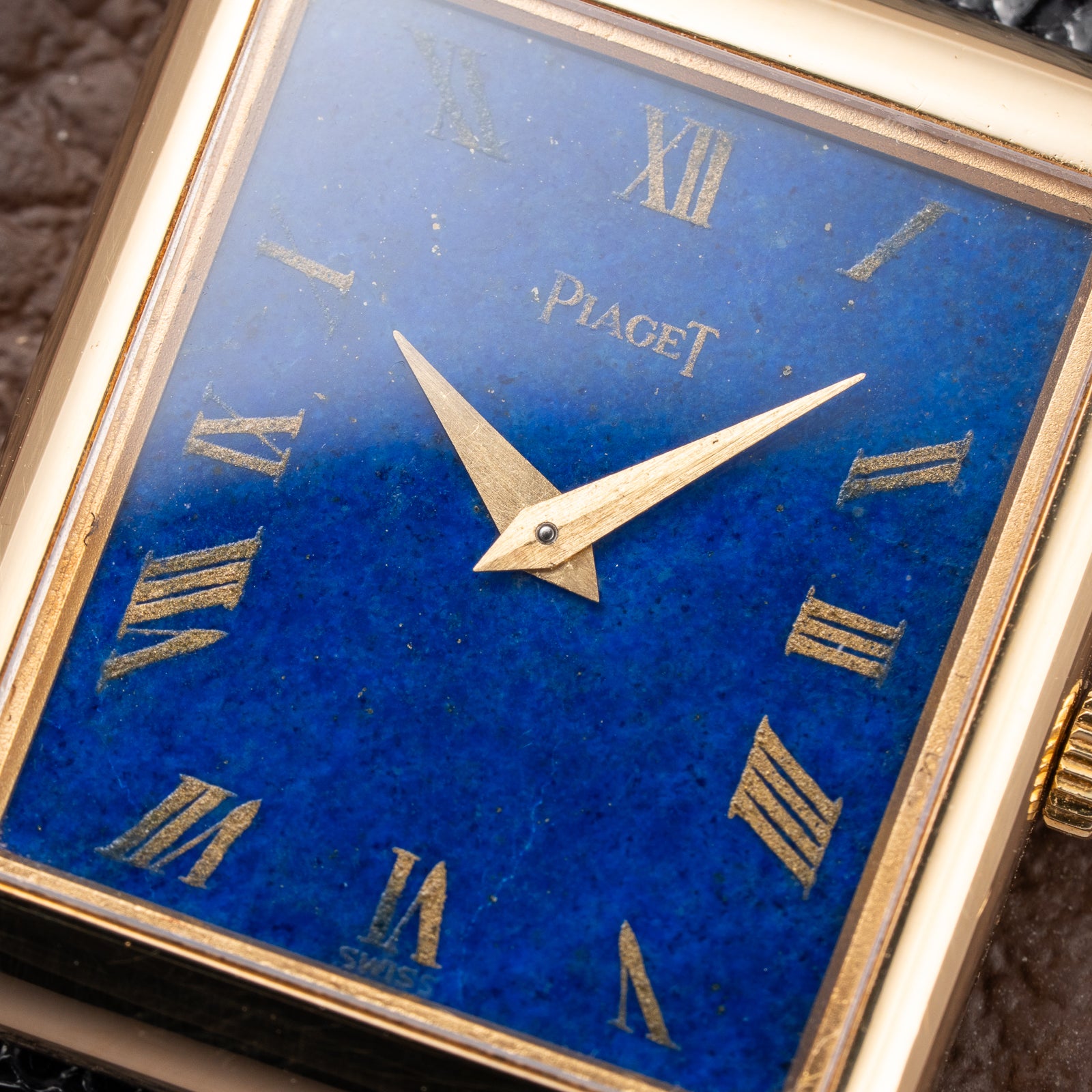 Piaget Tank Lapis Lazuli Ultra Thin 18K Yellow Gold Cal. 9P Ref. 9150 from 1970s