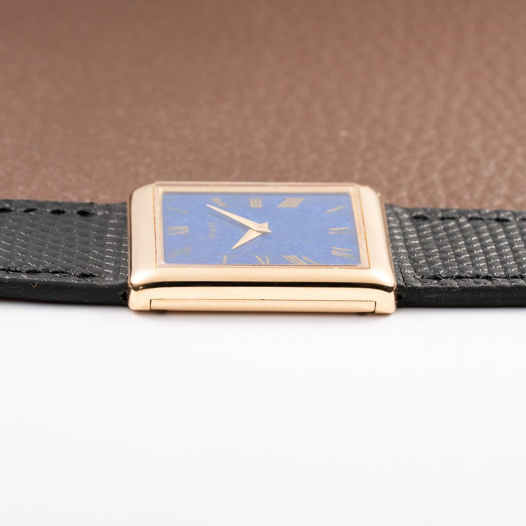 Piaget Tank Lapis Lazuli Ultra Thin 18K Yellow Gold Cal. 9P Ref. 9150 from 1970s