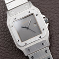 Cartier Santos Carrée “Ghost” Grey Stainless Steel Automatic GM Ref. 2960 from 1980s
