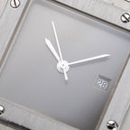 Cartier Santos Carrée “Ghost” Grey Stainless Steel Automatic GM Ref. 2960 from 1980s
