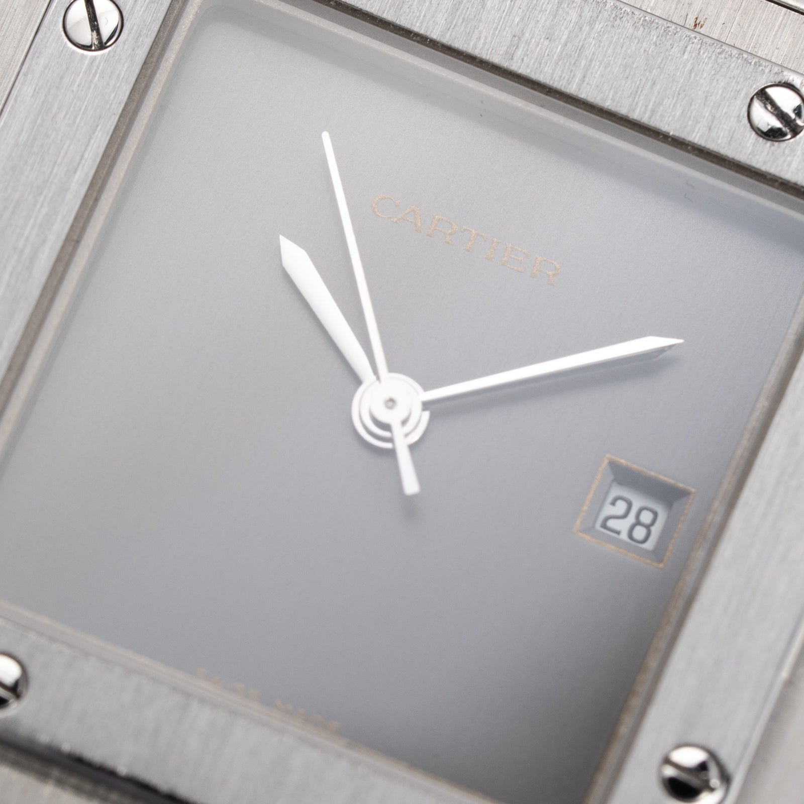 Cartier Santos Carrée “Ghost” Grey Stainless Steel Automatic GM Ref. 2960 from 1980s