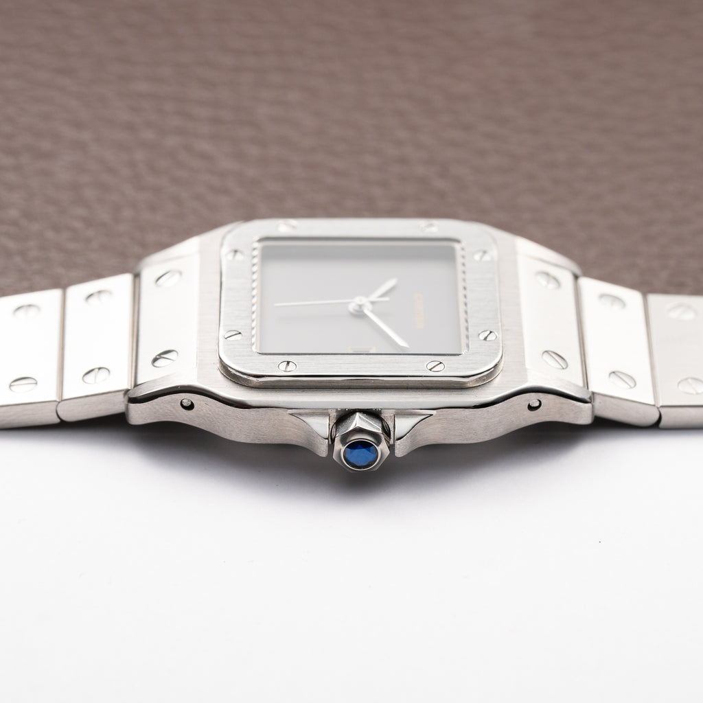 Cartier Santos Carrée “Ghost” Grey Stainless Steel Automatic GM Ref. 2960 from 1980s