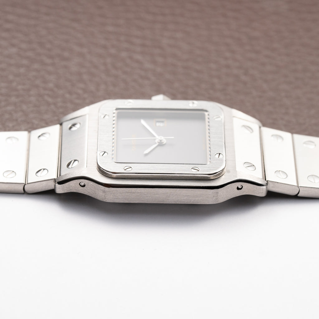 Cartier Santos Carrée “Ghost” Grey Stainless Steel Automatic GM Ref. 2960 from 1980s