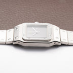 Cartier Santos Carrée “Ghost” Grey Stainless Steel Automatic GM Ref. 2960 from 1980s