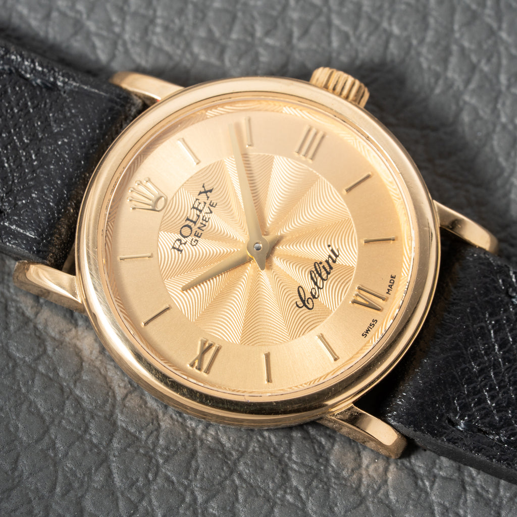 Rolex Cellini 18k Yellow Gold Champagne Guilloche Dial from 2004 Ref 6110/8