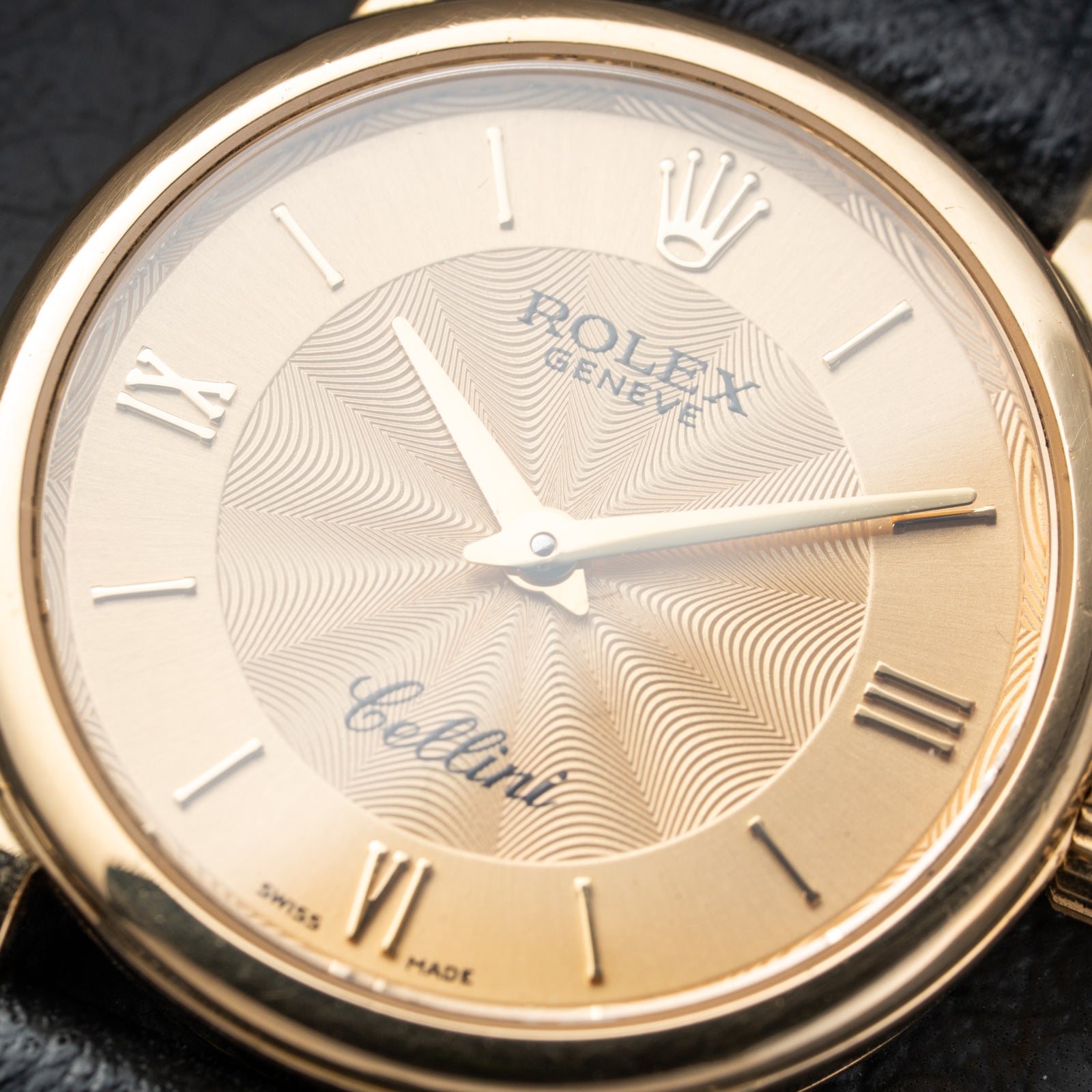 Rolex Cellini 18k Yellow Gold Champagne Guilloche Dial from 2004 Ref 6110/8